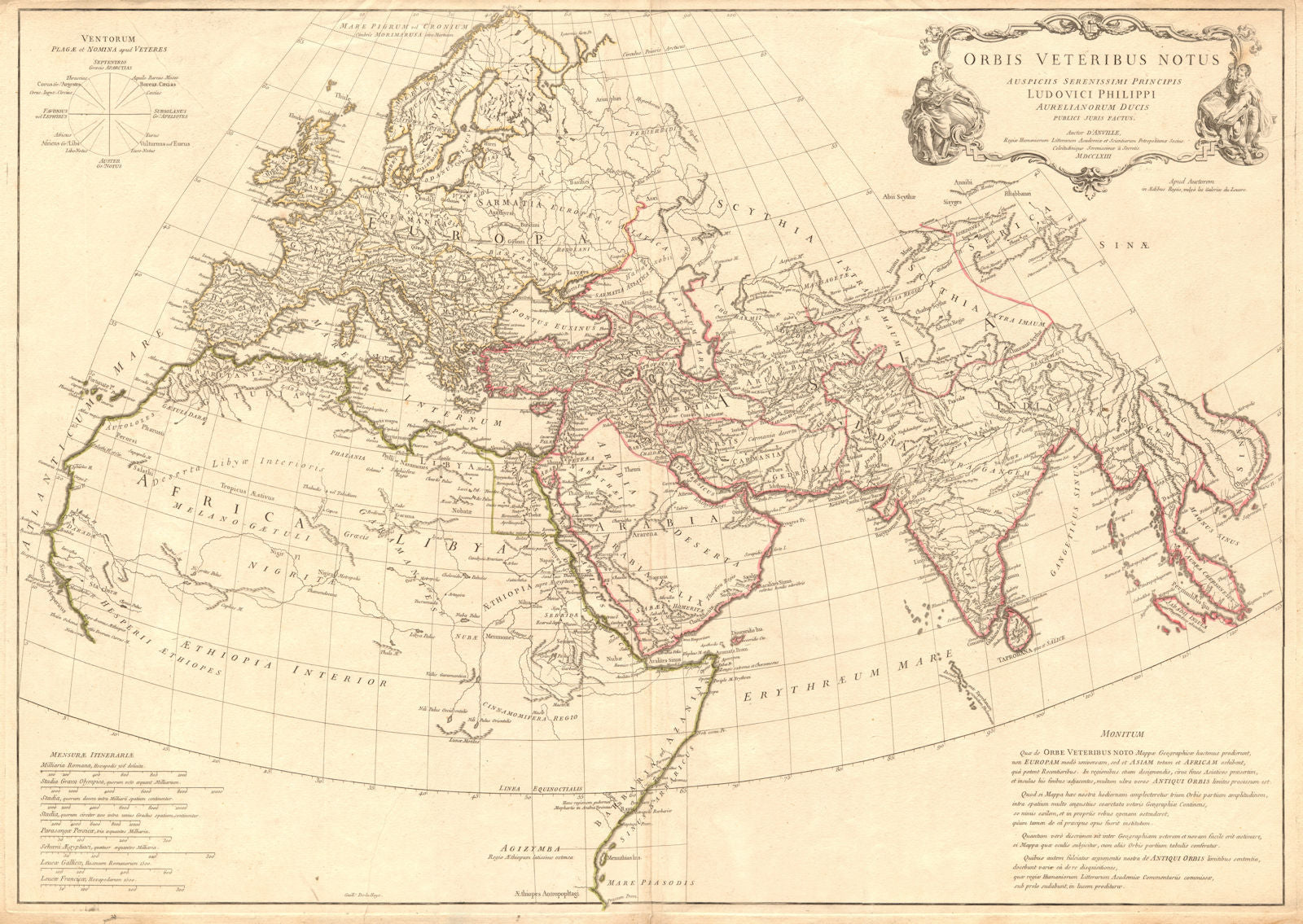 'Orbis veteribus notus'. The World known to the Ancients. D'ANVILLE  1763 map